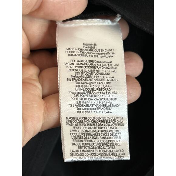 BCBG Maxazria Womens Peplum Blouse Size Small Black Square Neck Classic Capsule - Picture 7 of 8